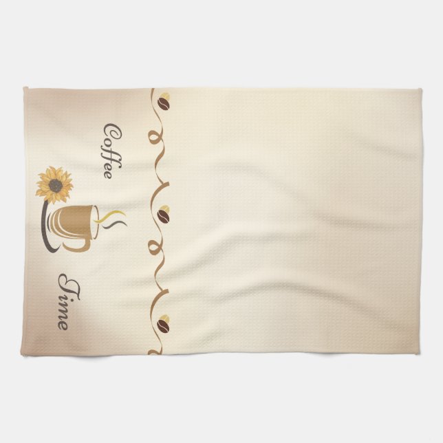 Paño De Cocina Café Tiempo Café Café taza Café Daisy Kitchen Toal (Horizontal)