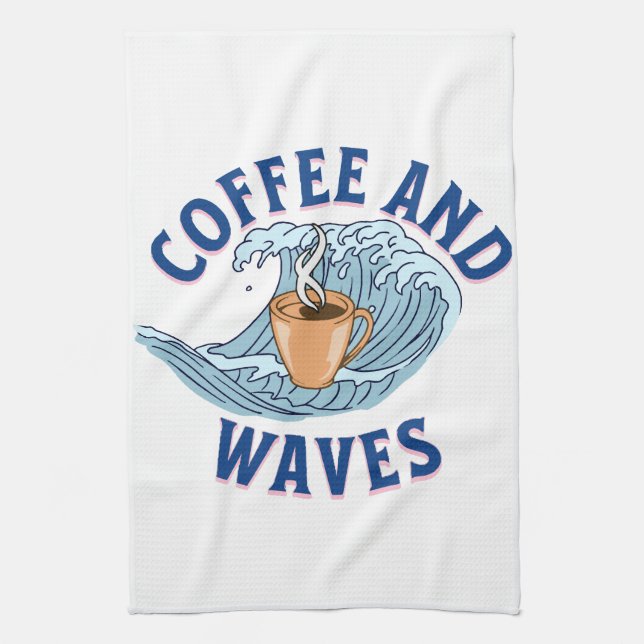 Paño De Cocina Café y Olas (Vertical)