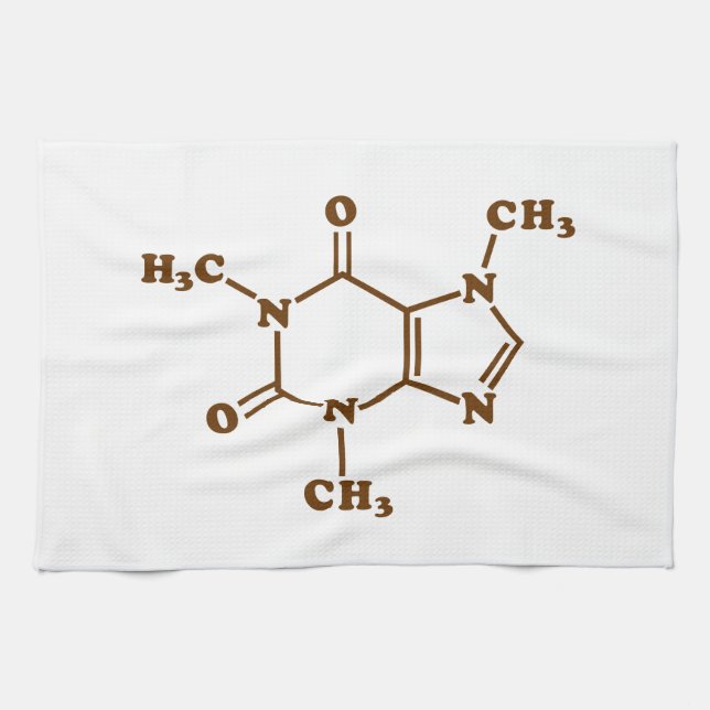 Paño De Cocina Cafeína Café Fórmula Química Molecular (Horizontal)