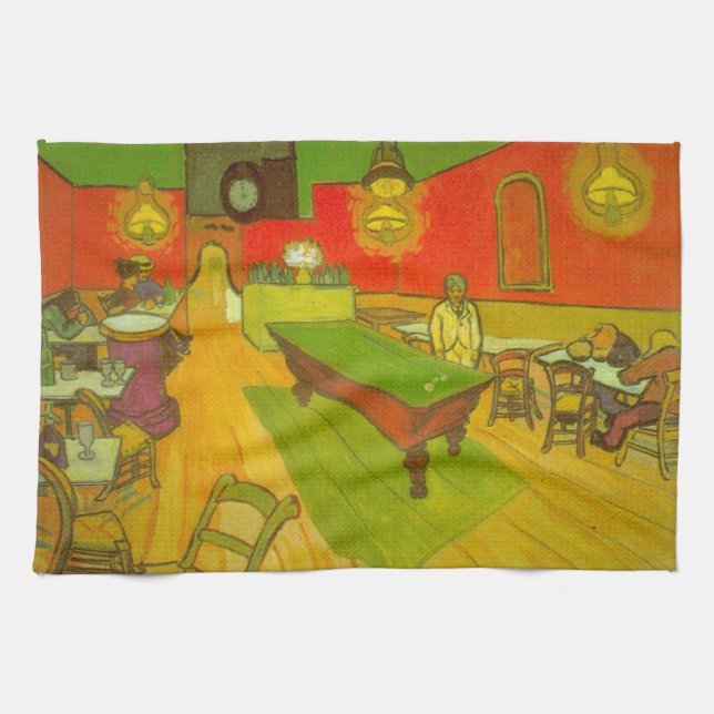 Paño De Cocina Cafetería nocturna de Vincent van Gogh (Horizontal)