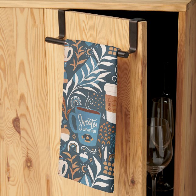 Paño De Cocina Caída del Boho de las especias de calabaza (Pliegue de tercios)