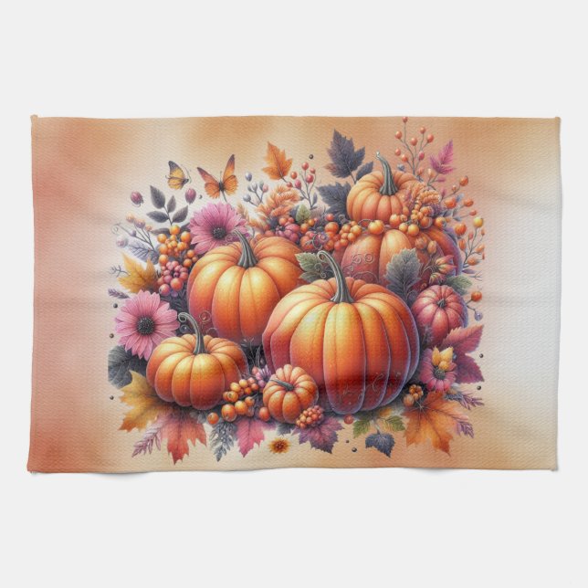 Paño De Cocina Caída o Día de Acción de Gracias (Horizontal)