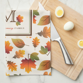 Paño De Cocina Caída/Otoño Sale Familia Monograma Acción de Graci