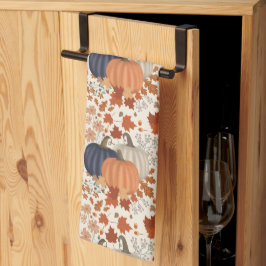 Paño De Cocina Caída Rustica Calabazas de otoño flores silvestres