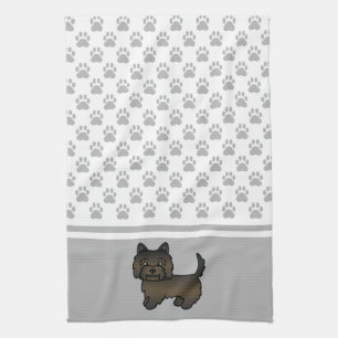 Paño De Cocina Cairn Terrier Brindle Oscuro Perro Lindo & Patas G