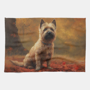 Paño De Cocina Cairn Terrier en Otoño Hojas que Caen Inspiran