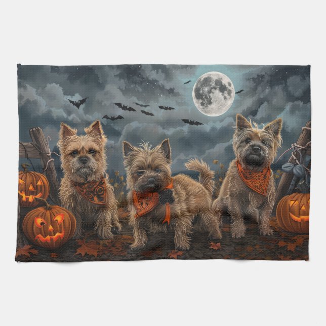 Paño De Cocina Cairn Terrier Halloween Spooky (Horizontal)
