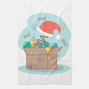 Paño De Cocina Caja de artesanías con decoración de Navidades y s