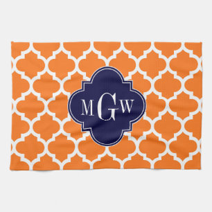 Paño De Cocina Calabaza Blanco Marroquí #5 Marina 3 Monograma ini