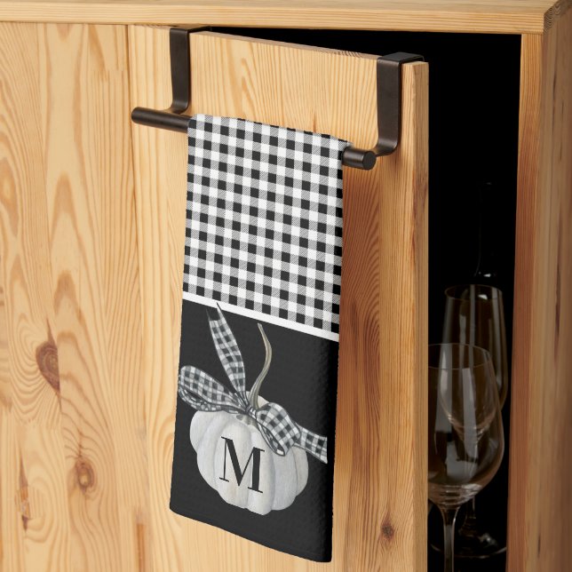 Paño De Cocina Calabaza Calabaza de maíz negro de búfalo blanco (Pliegue de tercios)