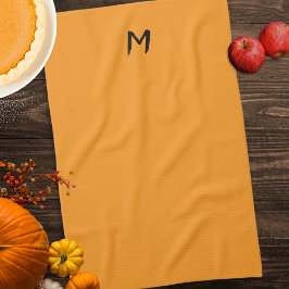 Paño De Cocina Calabaza de color dorado monogramada Amarillo