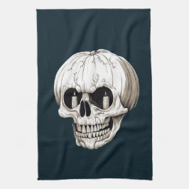 Paño De Cocina Calabaza de Jack O Lantern Cráneo Halloween Gótico