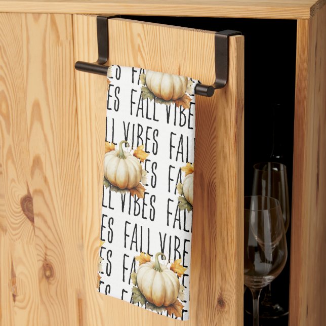 Paño De Cocina Calabaza de los Vibes Caídos | Otoño (Pliegue de tercios)