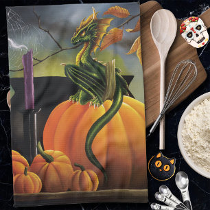 Paño De Cocina Calabaza Dragon Cauldron Halloween
