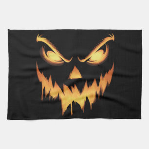 Paño De Cocina Calabaza Espeluznante Cara de Jack O Lantern Hallo