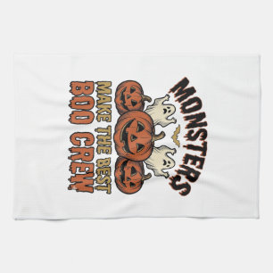 Paño De Cocina Calabaza Fantasma de Halloween Grabado Antiguo Div