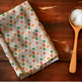 Paño De Cocina Calabaza Halloween naranja amarillo verde