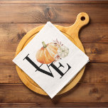 Paño De Cocina Calabaza Naranja acuarela moderna con amor<br><div class="desc">Mejor Regalo Para Tus Amigos Y Familia,  Texto Personalizado De Acción De Gracias Con Colores De Otoño. Feliz Día De Acción De Gracias Con Calabazas Acuáticas Con Flores. Ideas para decorar tu casa en Acción de Gracias</div>