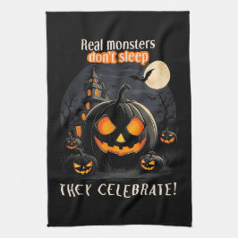 Paño De Cocina Calabaza negra de Halloween