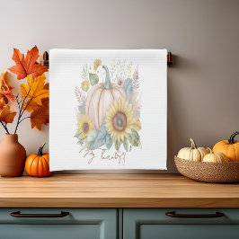 Paño De Cocina Calabaza pastel y personalizado floral boho