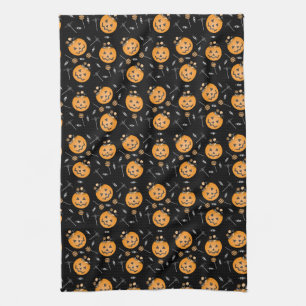 Paño De Cocina Calabazas De Calabaza Trick O Trato Naranja Negro