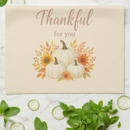 Paño De Cocina Calabazas de otoño y girasoles | Elegante Día de A
