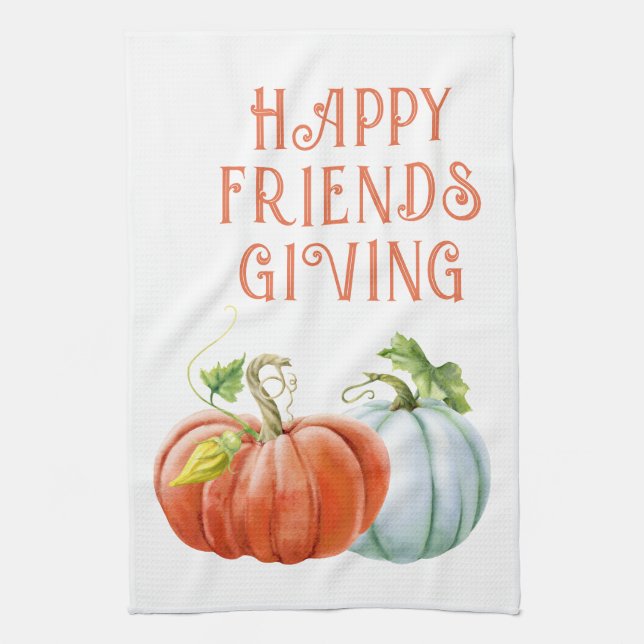 Paño De Cocina Calabazas Feliz amistad naranja quemado (Vertical)