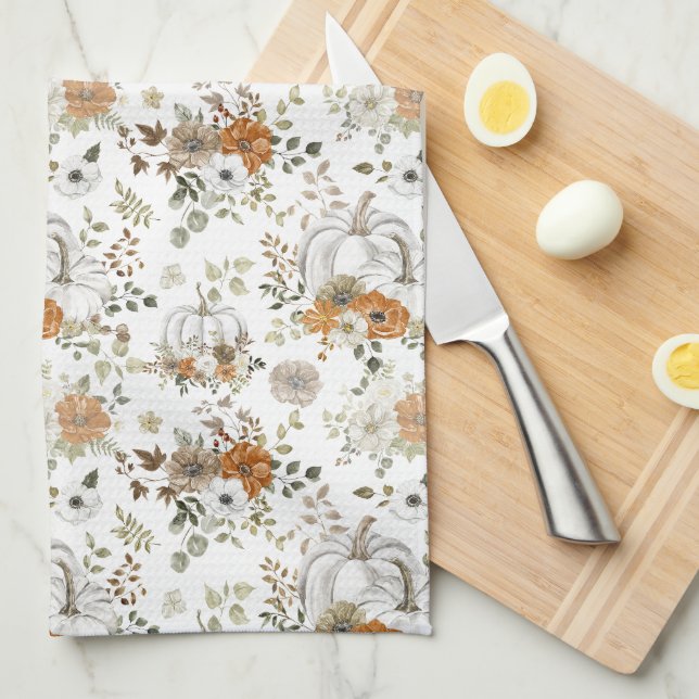 Paño De Cocina Calabazas rústicas caídas (Doblado Cuarto)