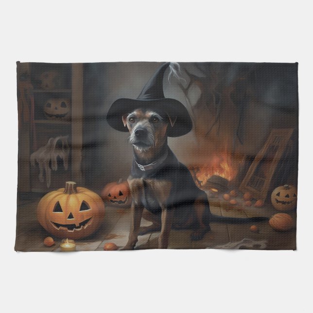Paño De Cocina Calabazas Terrier de la Bahía de Chesapeake Hallow (Horizontal)