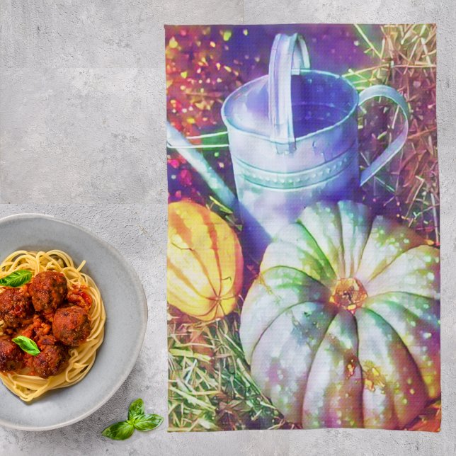 Paño De Cocina Calabazas Y Flores De Caída Rústica (Subido por el creador)