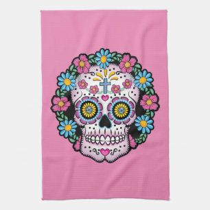 Paño De Cocina Calavera de azúcar de los muertos