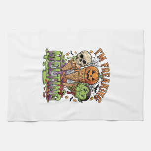 Paño De Cocina Calavera de bomba de helado de Halloween me estoy