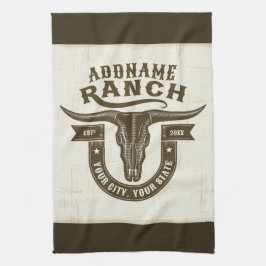 Paño De Cocina Calavera de toro de rancho occidental personalizad
