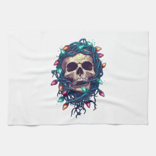 Paño De Cocina Calavera Enredada de Skullmas � Esqueleto Divertid