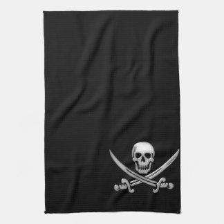 Paño De Cocina Calavera pirata y espadas cruzadas (TLAPD)