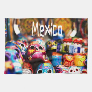 Paño De Cocina Calaveras brillantes de color en México