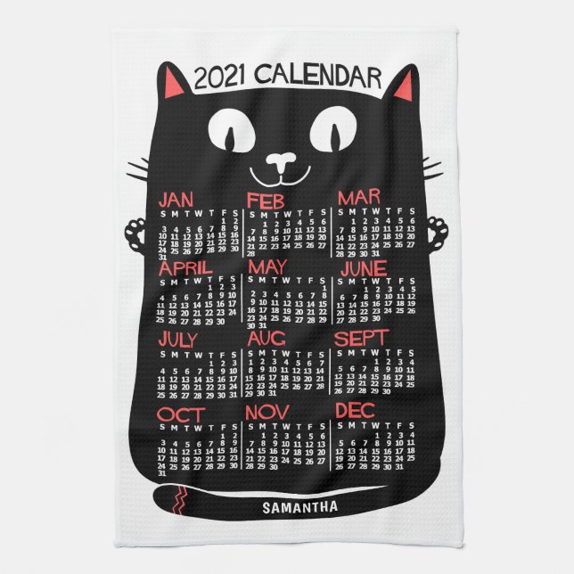 Paño De Cocina Calendario 2021 (Consulte Descripción de la nueva  (Vertical)
