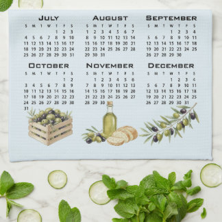 Paño De Cocina Calendario 2027, Aceitunas Mediterráneas, Azul