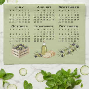 Paño De Cocina Calendario 2027, Aceitunas Mediterráneas, Verdes