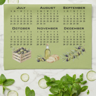 Paño De Cocina Calendario 2027, Aceitunas Mediterráneas, Verdes