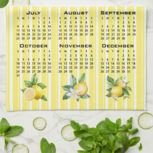 Paño De Cocina Calendario 2027 al estilo italiano limones rayas a
