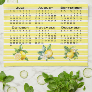 Paño De Cocina Calendario 2027 al estilo italiano limones rayas a