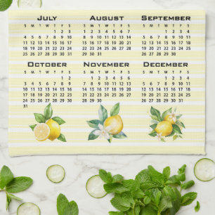 Paño De Cocina Calendario 2027 al estilo italiano limones rayas a