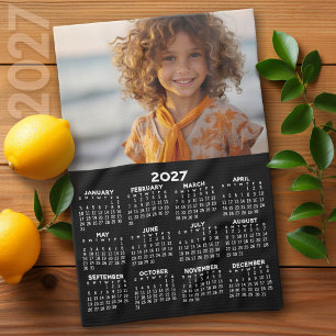 Paño De Cocina Calendario 2027 Foto Vista de Todo el Año Moderna 