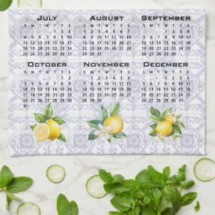 Paño De Cocina Calendario 2027 Limones Azulejos Mediterráneos Ita