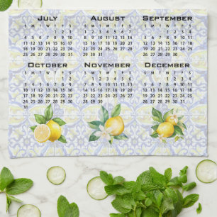 Paño De Cocina Calendario 2027 Limones Azulejos Mediterráneos Ita