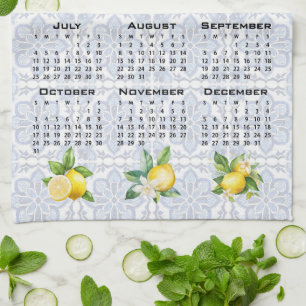 Paño De Cocina Calendario 2027 Limones Azulejos Mediterráneos Ita