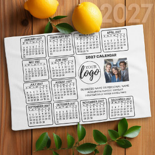 Paño De Cocina Calendario 2027 - logo, negocio de fotos