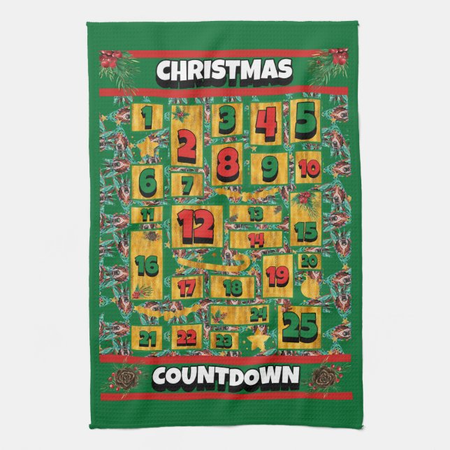 Paño De Cocina Calendario Adicional de Navidades de Cuenta Atrás (Vertical)