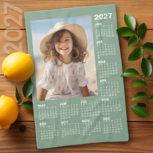 Paño De Cocina Calendario con Foto Vista Anual Moderna Minimalist